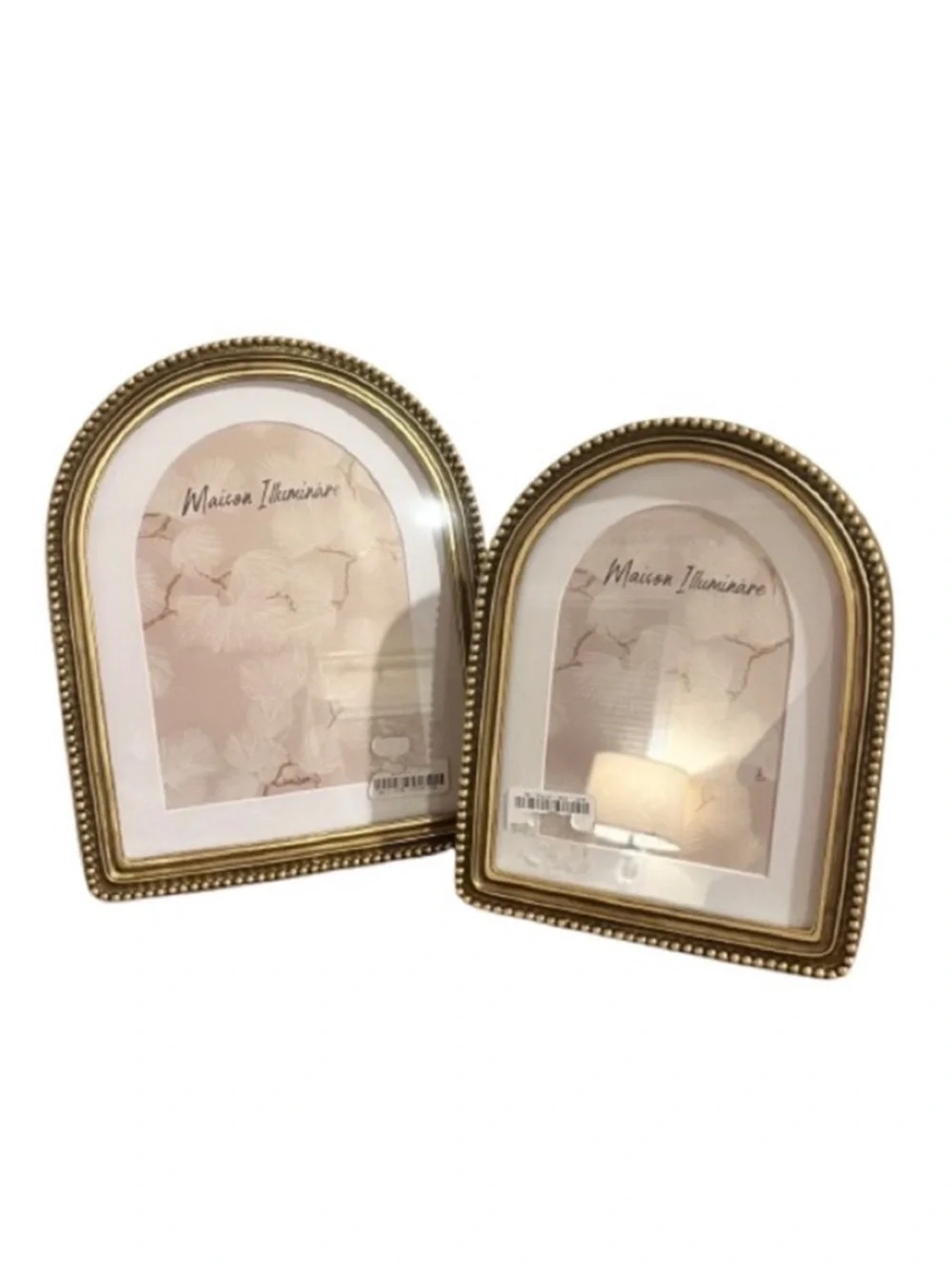 🆕-Maison Illuminare- Set of 2 Gold Arch Beaded Picture Frames. 5x7 & 4x6.
